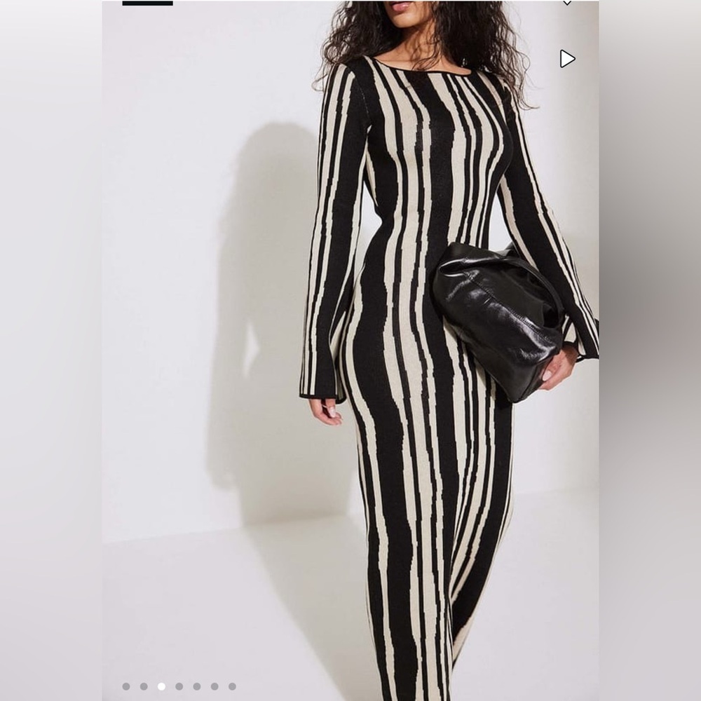 Wide Sleeve Knitted Maxi Dress